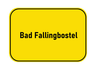 German yellow town entrance sign Bad Fallinbostel