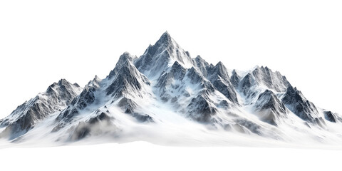 Obraz premium A Snowy big mountain range, isolated on a transparent background