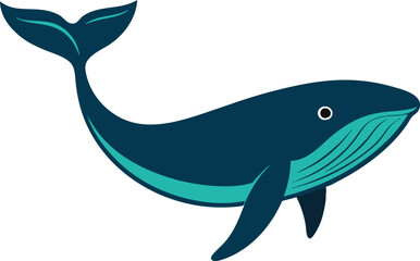 whale silhouette vector illustration.