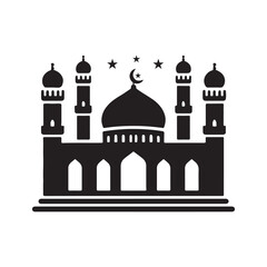 Islamic Mosque Silhouette Vector Illustration