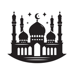 Islamic Mosque Silhouette Vector Illustration
