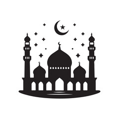 Islamic Mosque Silhouette Vector Illustration