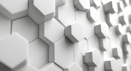 Textured hexagonal patterns in a monochromatic layout on a flat surface