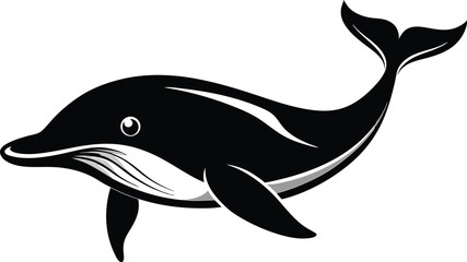 whale silhouette vector illustration.