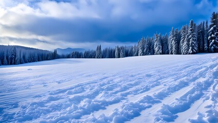 winter landscape in the mountains