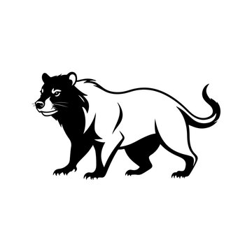 recommend clip art: Tasmanian Devil vector silhouette  black color  silhouette solid white background 3