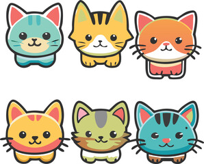 Adorable Cat Stickers A Collection of Cute and Playful Designs