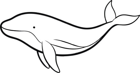 Fototapeta premium whale silhouette vector illustration.