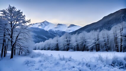 Obraz premium winter landscape in the mountains