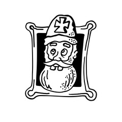 Postage stamp with Saint Nicholas, concept of winter holidays