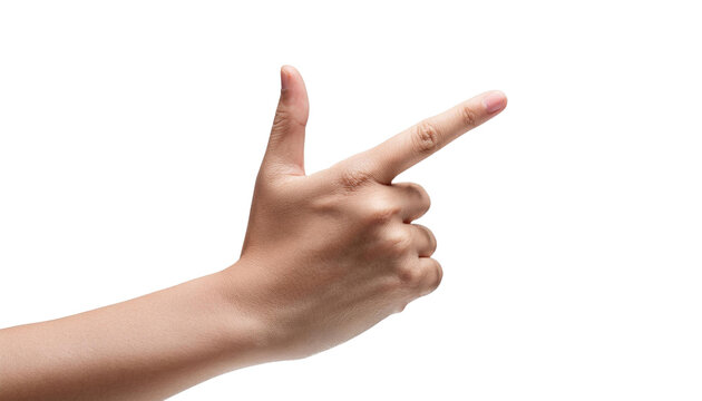 A hand mimicking a gesture of pointing or signaling, perfect for concepts of communication or directionality in visuals.