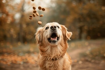 Cute corgi dog close-up on lawn in park on sunny summer day, in background happy family. Beautiful simple AI generated image