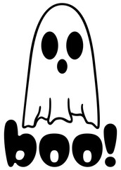 Boo! | Ghost Artwork | Spooky Season | Spirit Afterlife Design | Halloween Vector Art