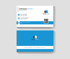 Fototapeta premium Minimal , clean professional, with brand logo, double sided Abstract , minimal , clean professional, modern style Business Card/visiting card template design for business and personal use.