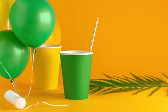 coffee mug mock-up with attractive background generated by AI. Beautiful simple AI generated image