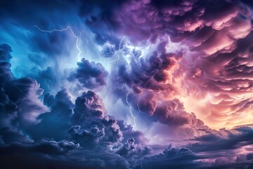 A stormy sky with a large cloud that has the letters "W" on it,