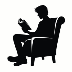 Silhouette of a person reading 