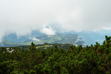 Fototapeta premium view from the top of the Steinplatte mountain near Waidring in Tyrol in Austria