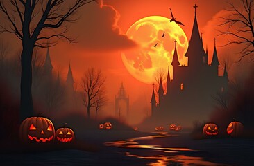 Orange Halloween background