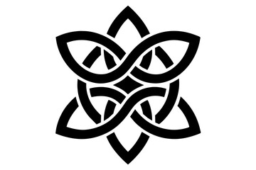 Celtic knot tattoo . silhouette black color vector art illustration