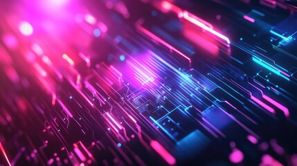 Abstract pink and blue neon lines.