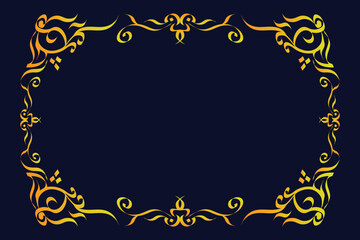 Vector ornament gold color black background.