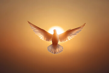 Obraz premium Divine Representation of the Holy Spirit as a Dove, Religious Symbolism and Spiritual Imagery