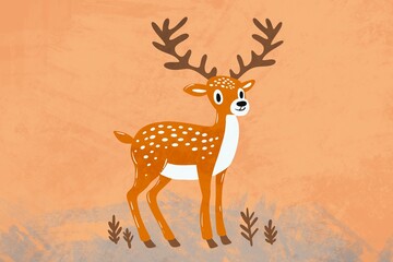 Charming deer illustration in a winter theme