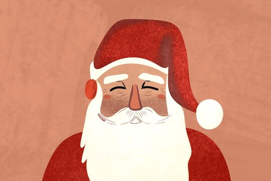 Serene Santa Claus illustration with textured background