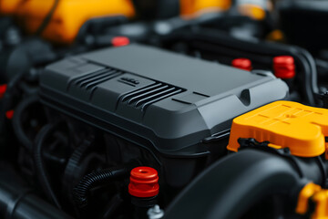 close up of a car engine
