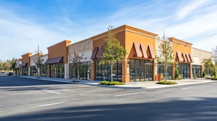 Modern Retail Center, Commercial Building, Strip Mall