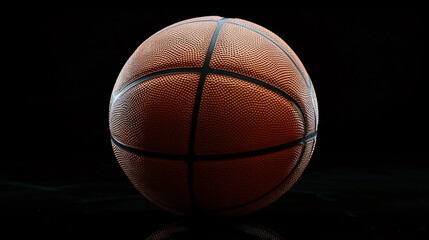 Obraz premium Basketball ball on a black background.