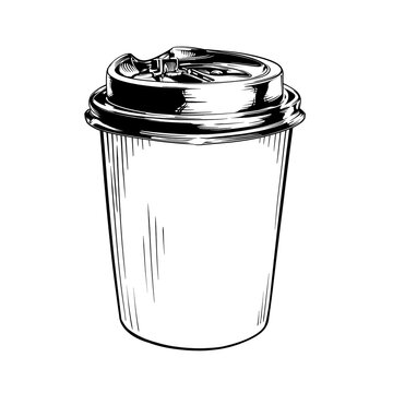 coffee cup line art drawing illustration