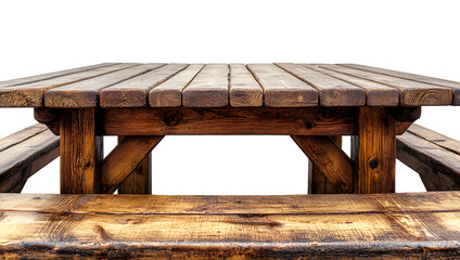 Fototapeta premium a wooden table with benches. 
