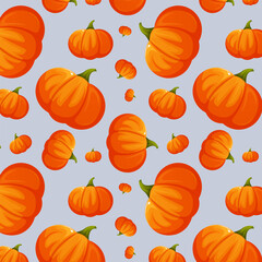 Vector pattern for autumn. Pattern with pumpkin. Pattern design on light background