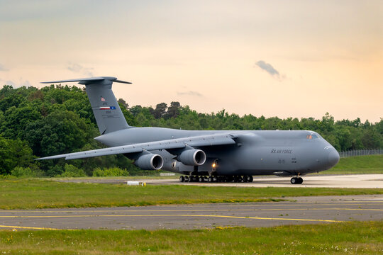Lockheed C-5M Galaxy large military transport aircraft.