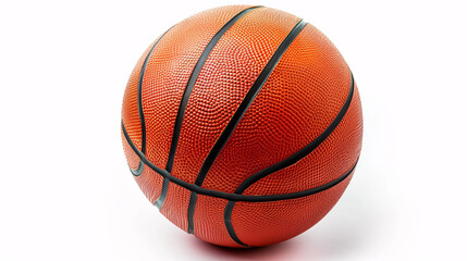 Full details of a basketball isolated on a white background, featuring sports equipment with a PNG file.