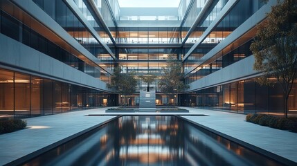 Fototapeta premium Elegant office building architecture highlighted in detailed and innovative design images
