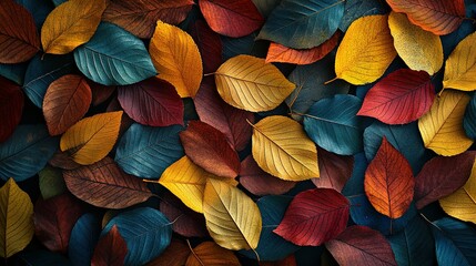 A Close-Up View of Colorful Autumn Leaves