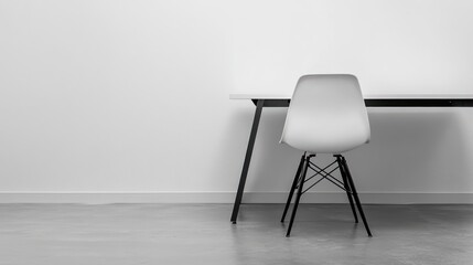 White Chair and Table in a Minimalist Setting