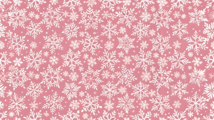 Abstract Snowflakes seamless background. Subtle pattern with small hand-drawn white snowflakes and a blue backdrop. Winter holidays theme, Christmas and New Year texture. 