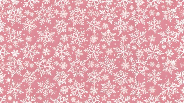 Abstract Snowflakes seamless background. Subtle pattern with small hand-drawn white snowflakes and a blue backdrop. Winter holidays theme, Christmas and New Year texture. 