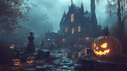 Haunted Mansion on Halloween Night