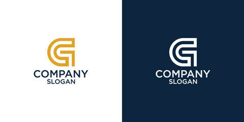 letter g simple abstract monogram logo vector design