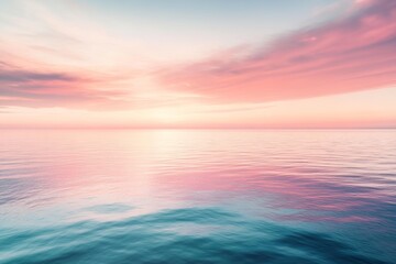 Sunset Over Calm Ocean Waters During Twilight, Creating a Serene Atmosphere at Dusk