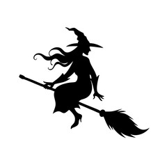 Halloween Witch Broom icon  Silhouette Icon - Transparent Background Clipart