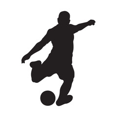 Football player, soccer, isolated vector silhouette. Team sport athlete logo