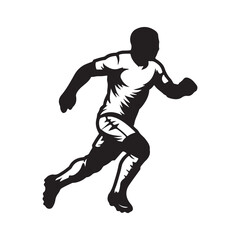 Football player, soccer, isolated vector silhouette. Team sport athlete logo
