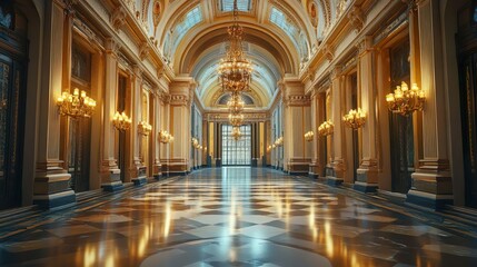 Naklejka premium Elegant royal palace architecture displayed in beautiful and grand design images