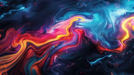 Fototapeta premium Colorful abstract wallpaper featuring swirling vibrant patterns and textures in dynamic motion